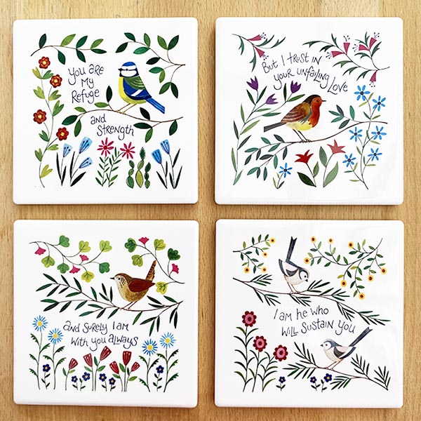 Hannah Dunnett Garden Birds designs coasters updated image