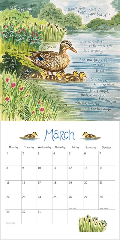 Hannah Dunnett 2027 Large Calendar March