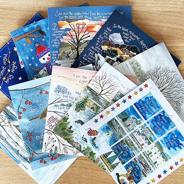 Hannah Dunnett 50 Mixed Small Square Christmas cards pack updated